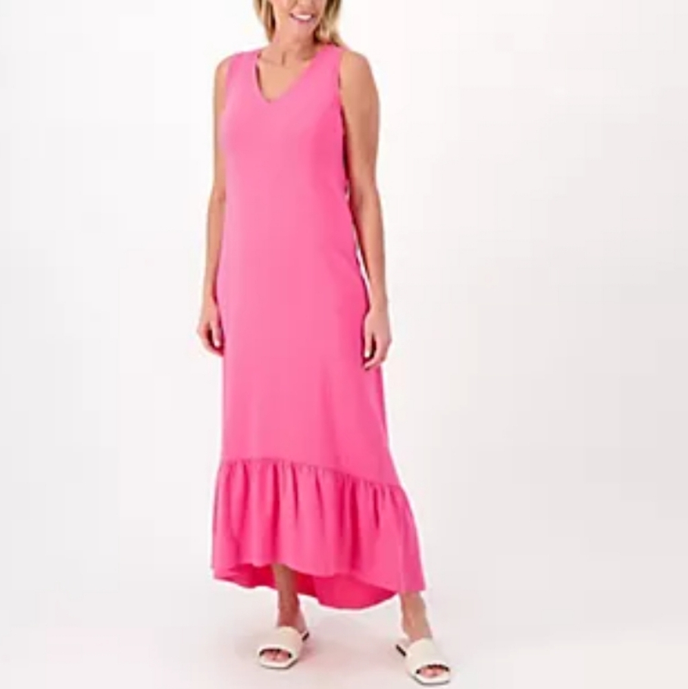 Isaac Mizrahi Pink Sleeveless Maxi Dress